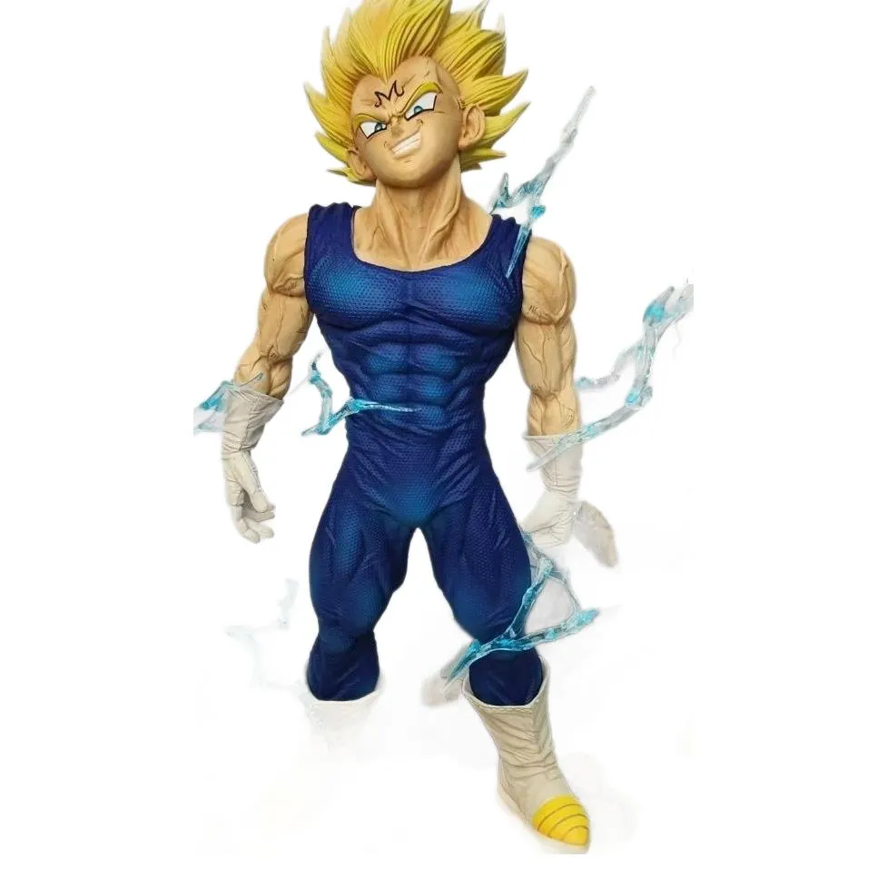 Dragon Ball Z Majin Vegeta GK Figure – Super Saiyan HB Studio Statue with Dual Head Sculpts, Standing Pose Anime Collectible Model